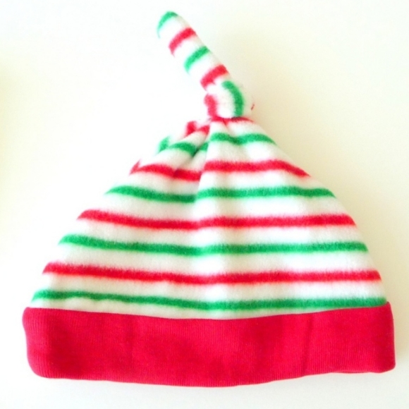 Christmas Unisex Red White Green Onesie Stripes Pants Beanie Hat - Picture 7 of 8